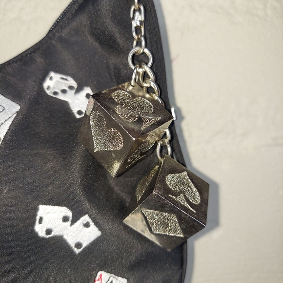 Black Casino-Themed Women's Shoulder Bag - Picture 12 of 16